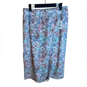 NWT STAN HERMAN FLORAL VELCRO BEACH SKIRT